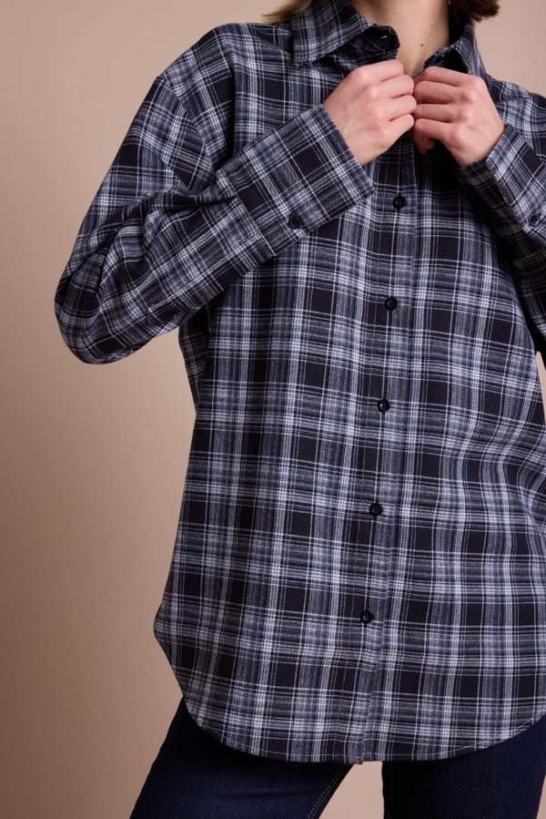 Line Of Oslo Krista Check Skjorte Blouse Black 097
