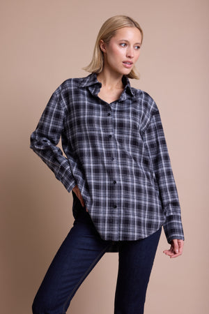 Line Of Oslo Krista Check Skjorte Blouse Black 097
