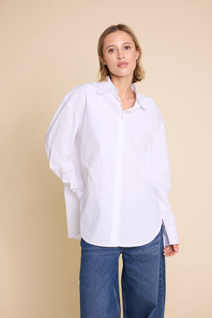 Line Of Oslo Krista Solid Shirt Blouse White 001