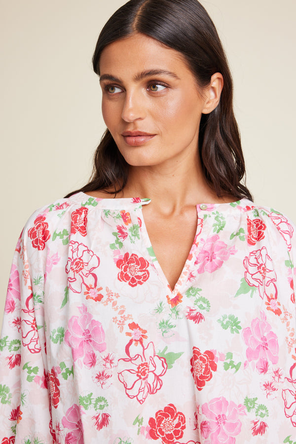 Line Of Oslo Ladd Flower Blouse Top Pink 002
