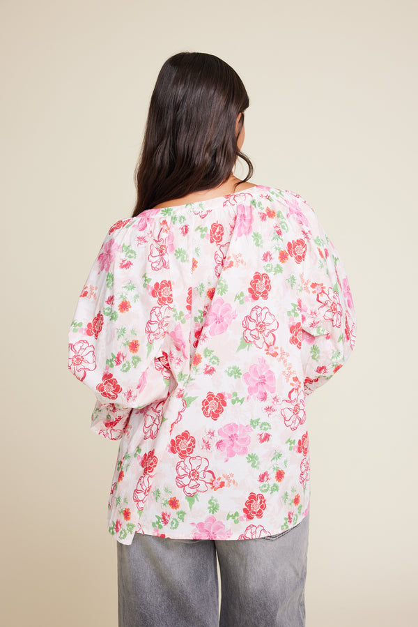 Line Of Oslo Ladd Flower Blouse Top Pink 002