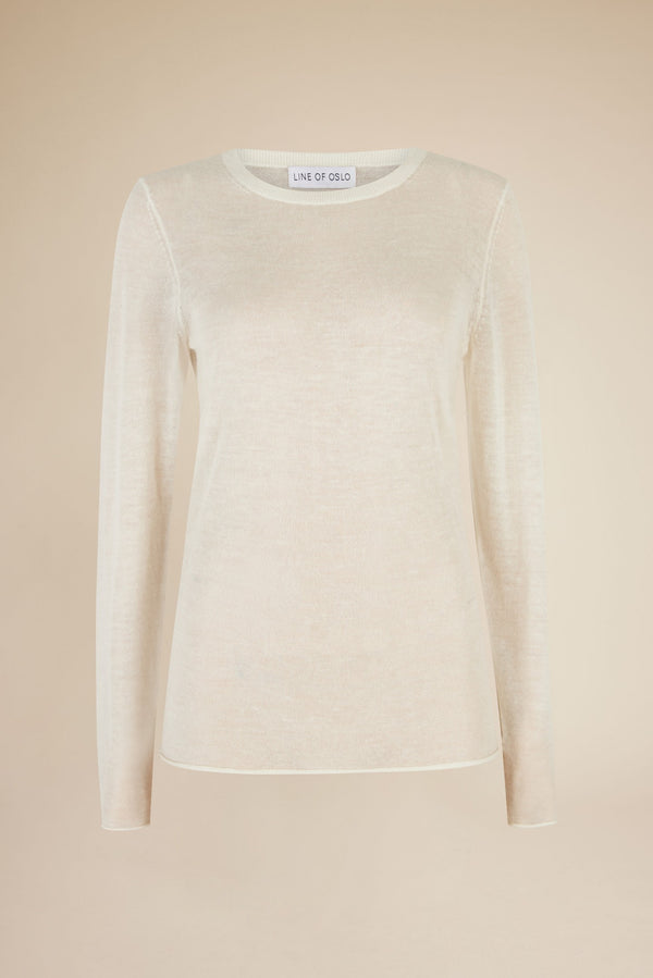 Line Of Oslo Lisa Wool Knitted Longsleeve Knitted sweaters Creme 091