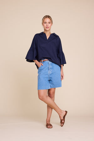 Line Of Oslo Lisa Linen Blouse Blouse Dark blue