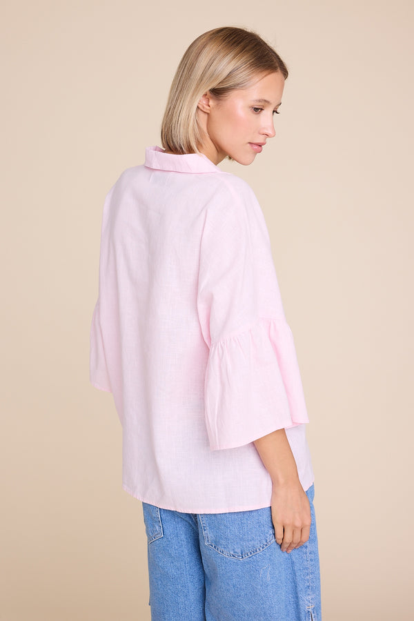 Line Of Oslo Lisa Linen Blouse Blouse Pink 002