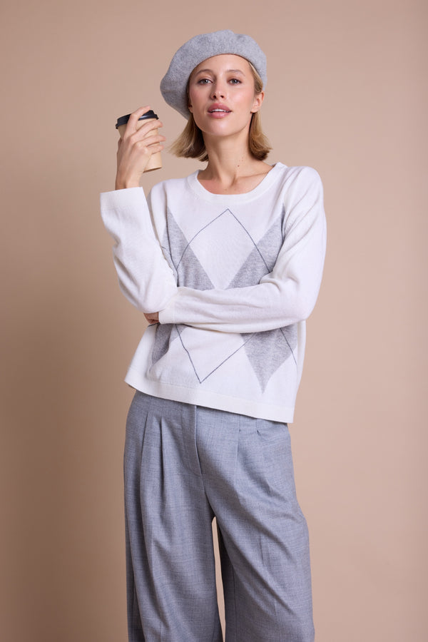 Line Of Oslo Luca Jacquard Genser  Creme/Grey/Antracite 201