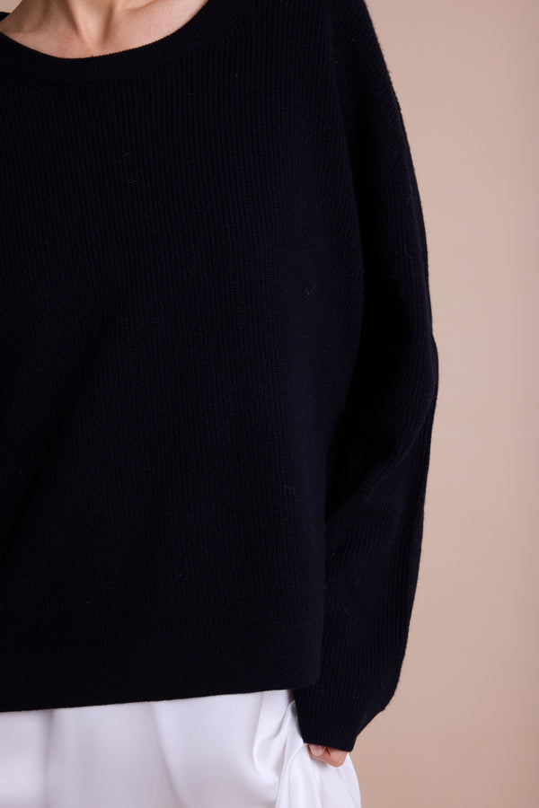 Line Of Oslo Luca Rib Genser  Black 097