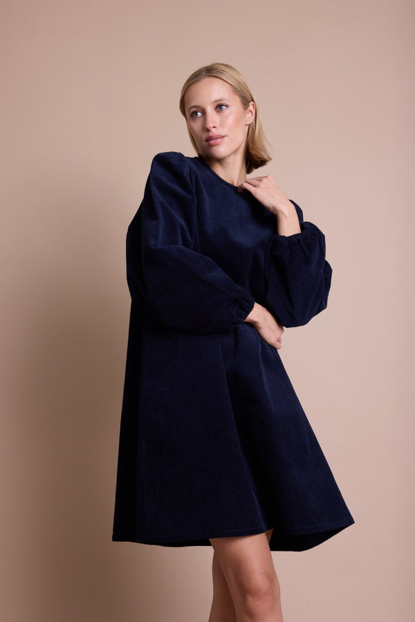 Line Of Oslo Luna Cord Kjole Dress Dark blue