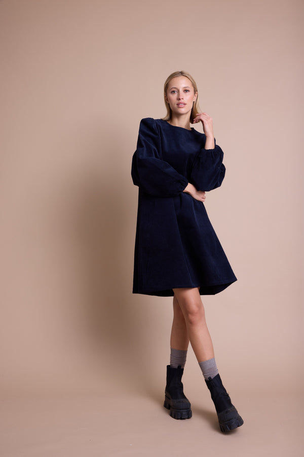 Line Of Oslo Luna Cord Kjole Dress Dark blue