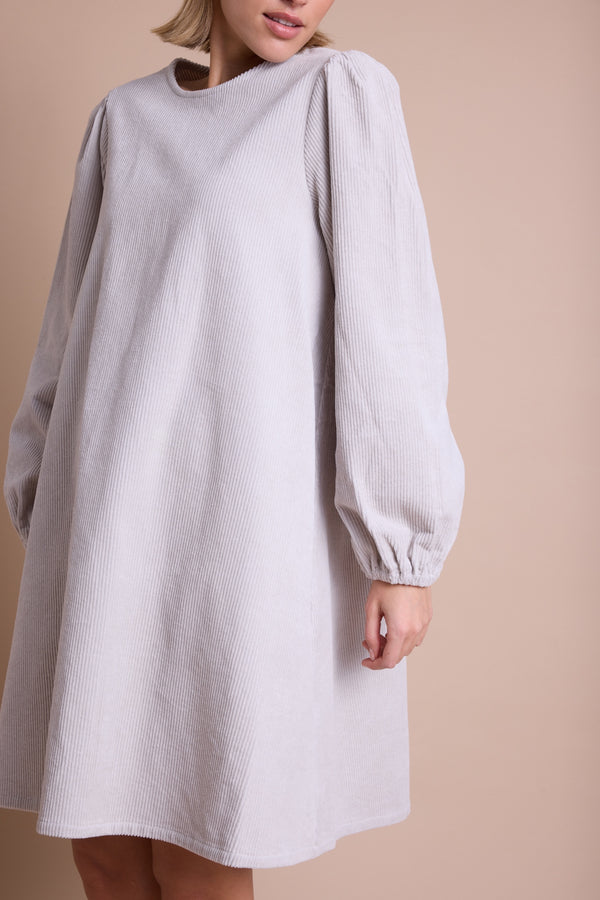 Line Of Oslo Luna Cord Kjole Dress Light Grey