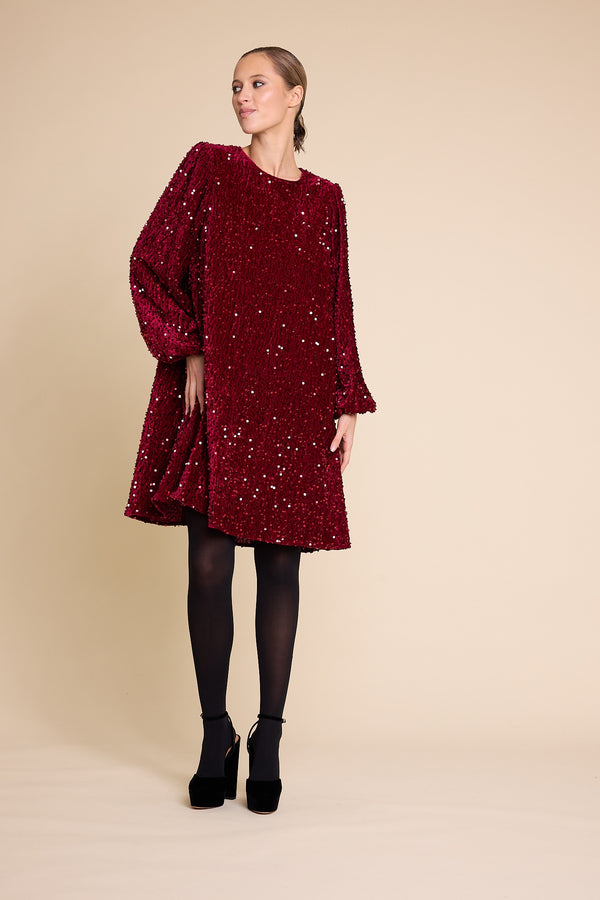 Line Of Oslo Luna Sequins Dress Dress Red 009