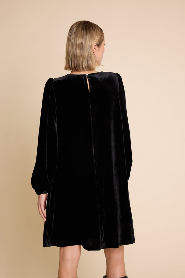 Line Of Oslo Luna Velvet Dress Dress Black 097