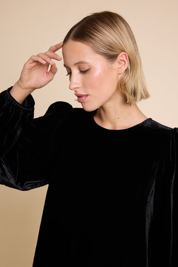 Line Of Oslo Luna Velvet Dress Dress Black 097