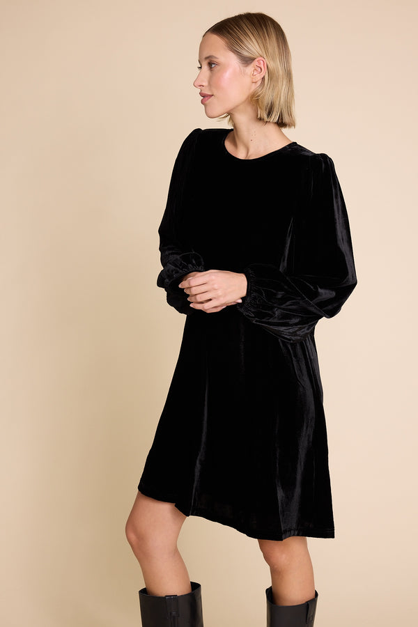 Line Of Oslo Luna Velvet Dress Dress Black 097