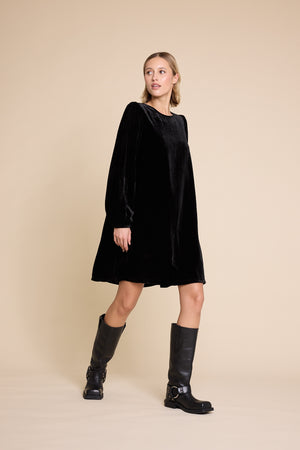 Line Of Oslo Luna Velvet Dress Dress Black 097
