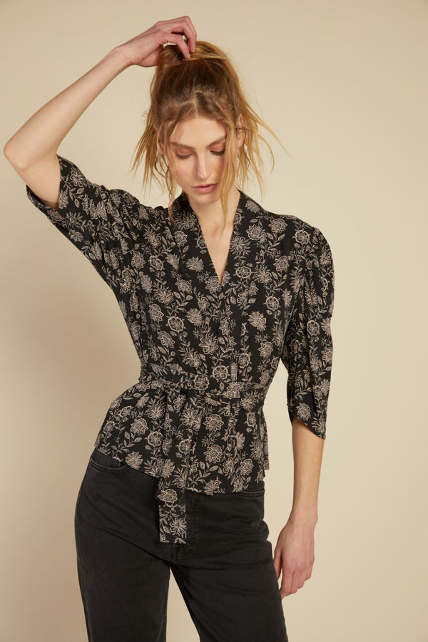 Line Of Oslo Madison Flower Blouse Blouse As is 136