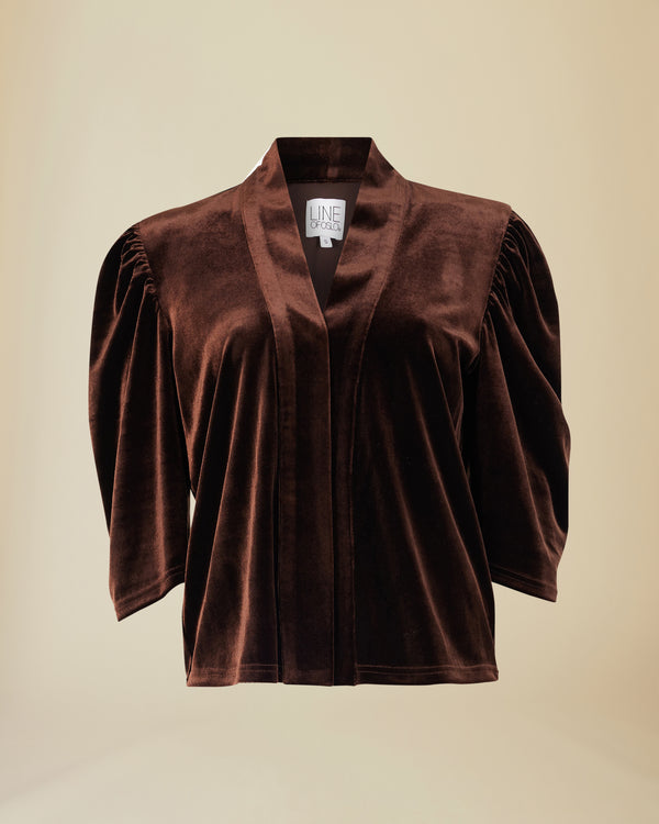 Line Of Oslo Madison Velvet Blouse Blouse Brown 063