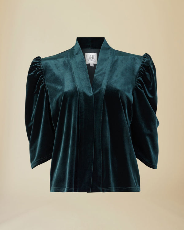 Line Of Oslo Madison Velvet Blouse Blouse Green 053