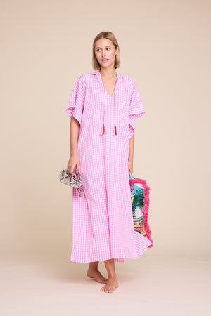 Line Of Oslo Mallis Check Dress Dress Pink 002