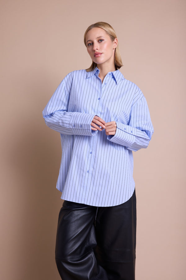 Line Of Oslo Man Skjorte Blouse Blue 066