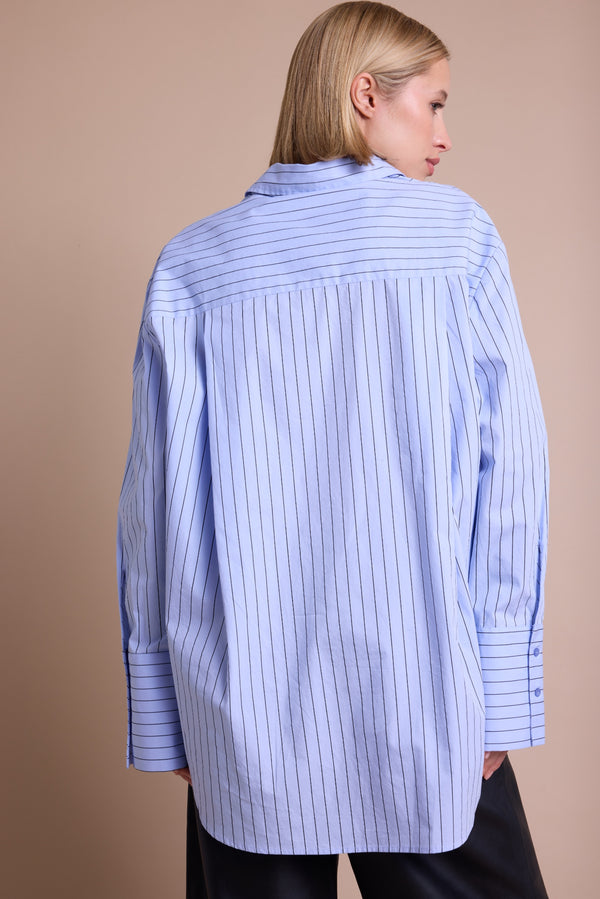 Line Of Oslo Man Skjorte Blouse Blue 066