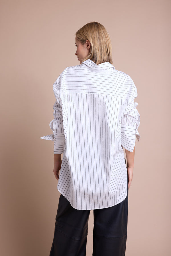 Line Of Oslo Man Skjorte Blouse White w/black