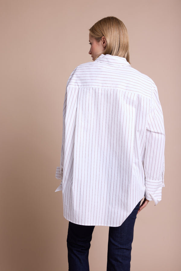 Line Of Oslo Man Skjorte Blouse White w/red