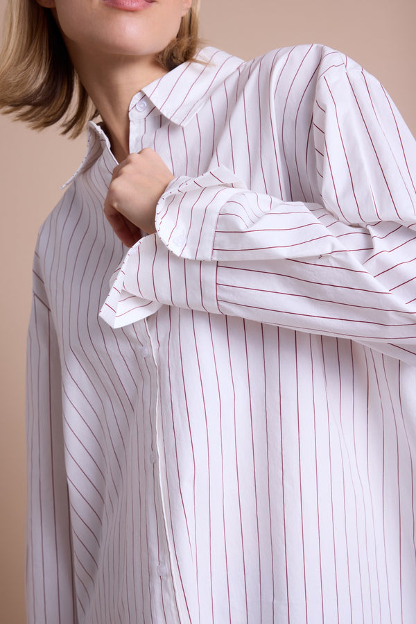 Line Of Oslo Man Skjorte Blouse White w/red