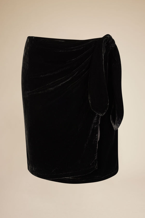 Line Of Oslo Maren Velvet Skirt Skirts Black 097