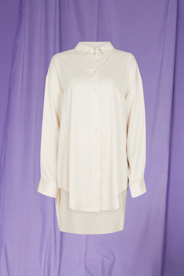 Line Of Oslo Masculin Satin Shirt Blouse Champagne