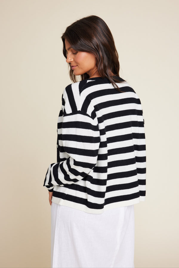 Line Of Oslo Meryl Cardigan Knitwear Stripe 100