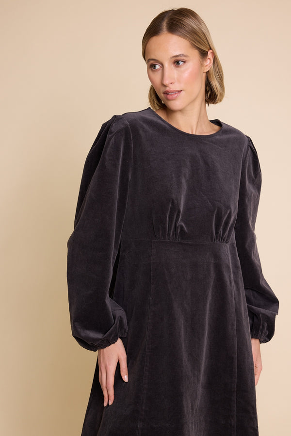 Line Of Oslo Miller Short Cord Dress Dress Antracite 004