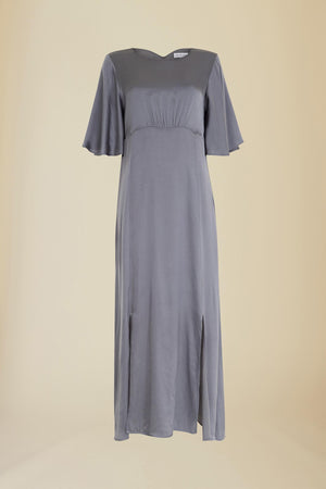 Line Of Oslo Miller Viscose Satin Dress Dresses Grey 005