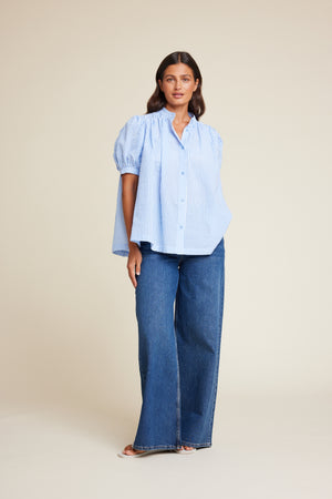 Line Of Oslo Milly Check Top Top Light Blue 003