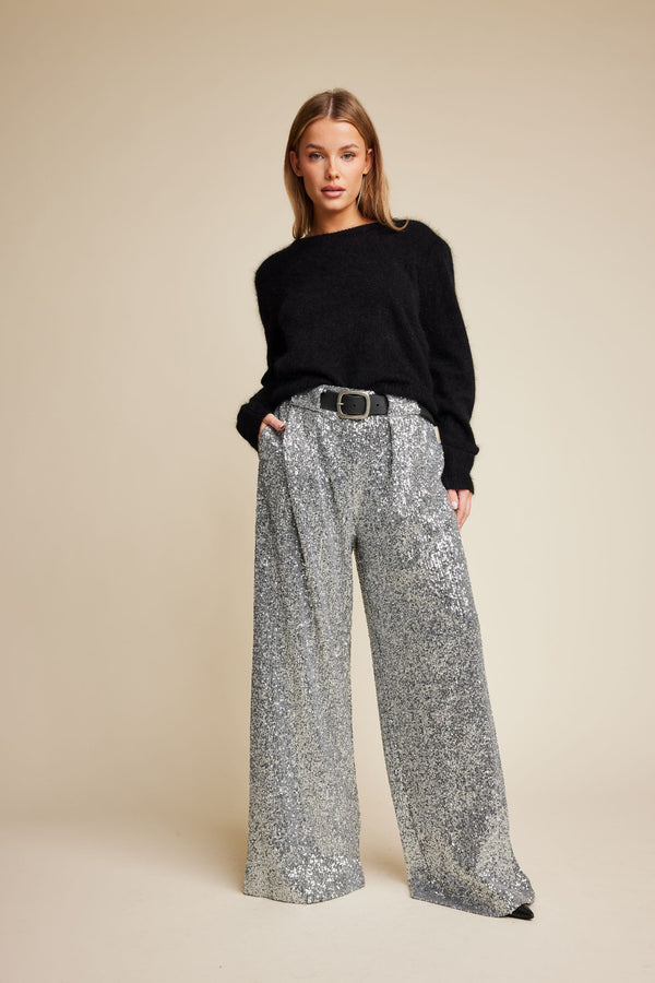 Line Of Oslo Mister Sequins Trousers Trouser Silver