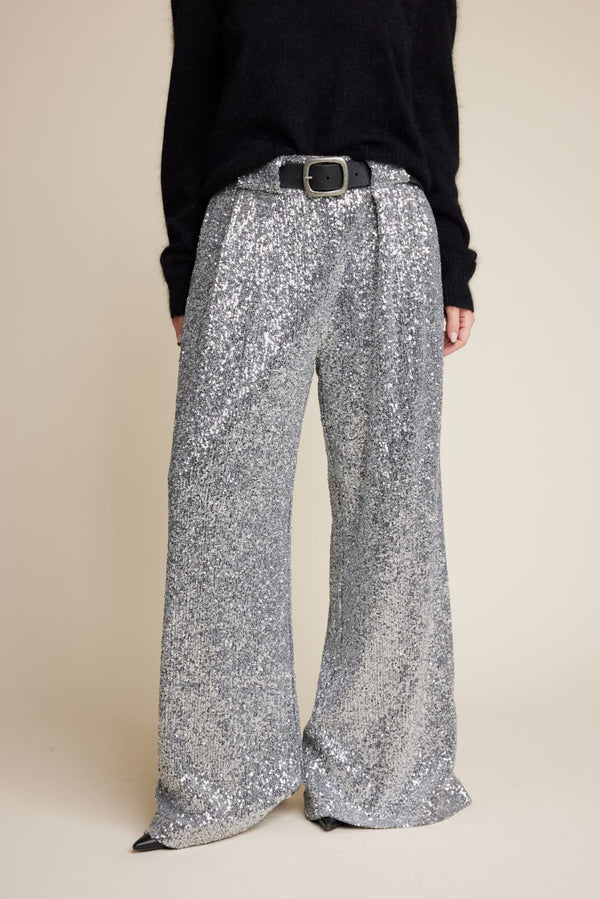 Line Of Oslo Mister Sequins Trousers Trouser Silver