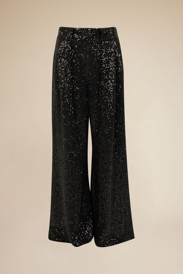 Line Of Oslo Mister Sequins Trousers Trousers Black 097