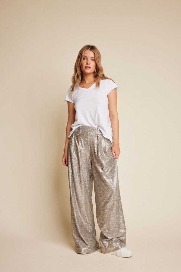 Line Of Oslo Mister Sequins Trousers Trousers Gold