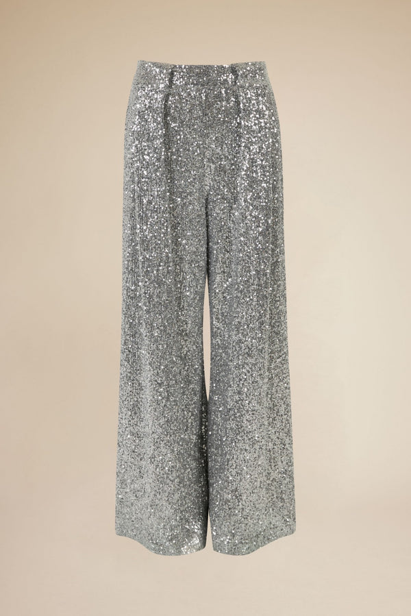 Line Of Oslo Mister Sequins Trousers Trousers Silver