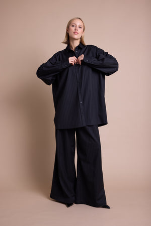 Line Of Oslo Mister Stripe Bukse Trouser Black 097