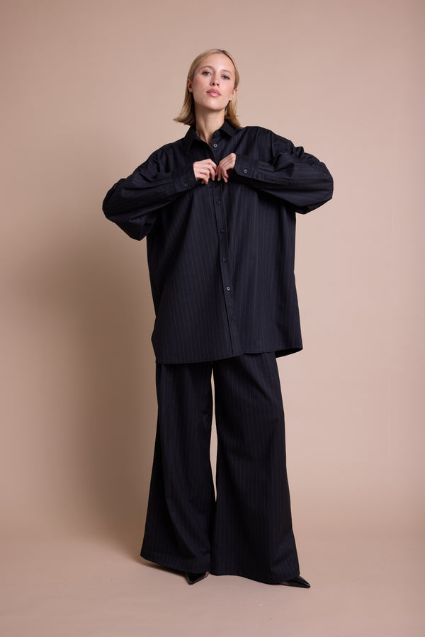 Line Of Oslo Mister Stripe Bukse Trouser Black 097