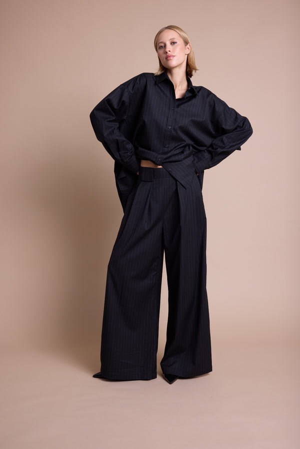 Line Of Oslo Mister Stripe Bukse Trouser Black 097