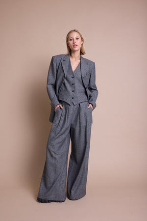 Line Of Oslo Mister Tweed Bukse Trouser Black 097