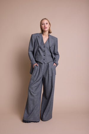 Line Of Oslo Mister Tweed Bukse Trouser Black 097