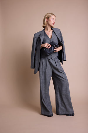 Line Of Oslo Mister Tweed Bukse Trouser Black 097