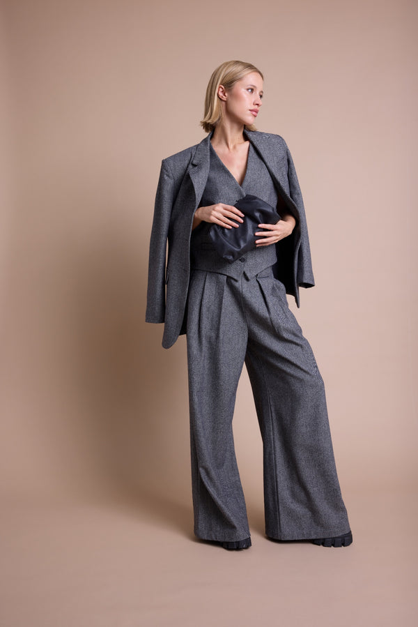 Line Of Oslo Mister Tweed Bukse Trouser Black 097
