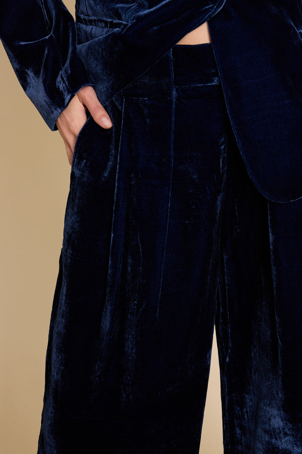 Line Of Oslo Mister Velvet Trousers Trouser Blue 066