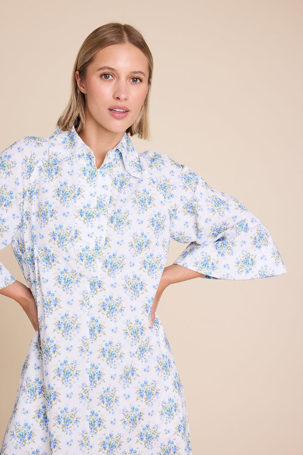 Line Of Oslo Momo Flower Dress Dress Blue 066