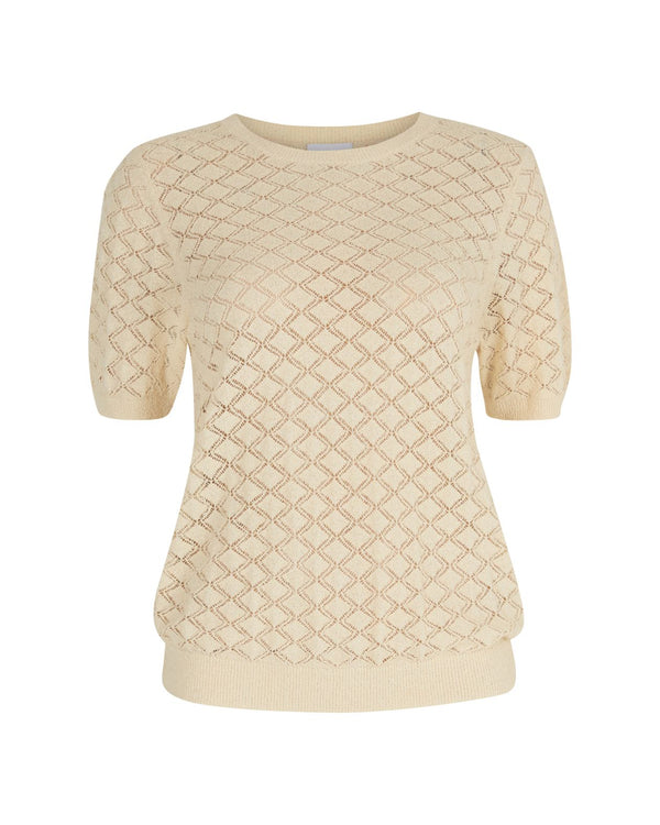 Line Of Oslo Monroe SS23 Knitted T-shirt Knitted sweaters Creme 091