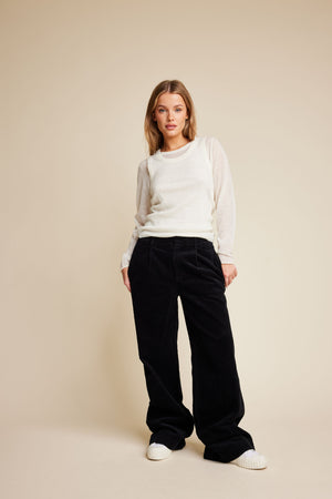 Line Of Oslo Moon Cord 24 Trousers Trouser Black 097
