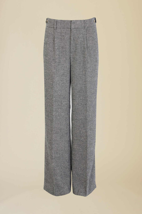 Line Of Oslo Moon Tweed Trousers Trousers Black 097